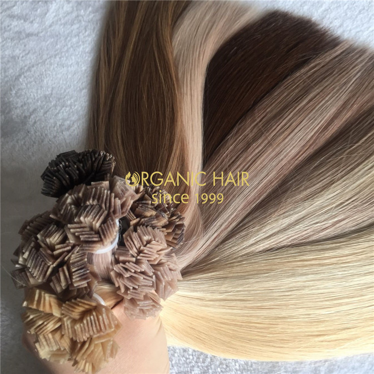 Keratin human full cuticle flat tip hair extensions X182